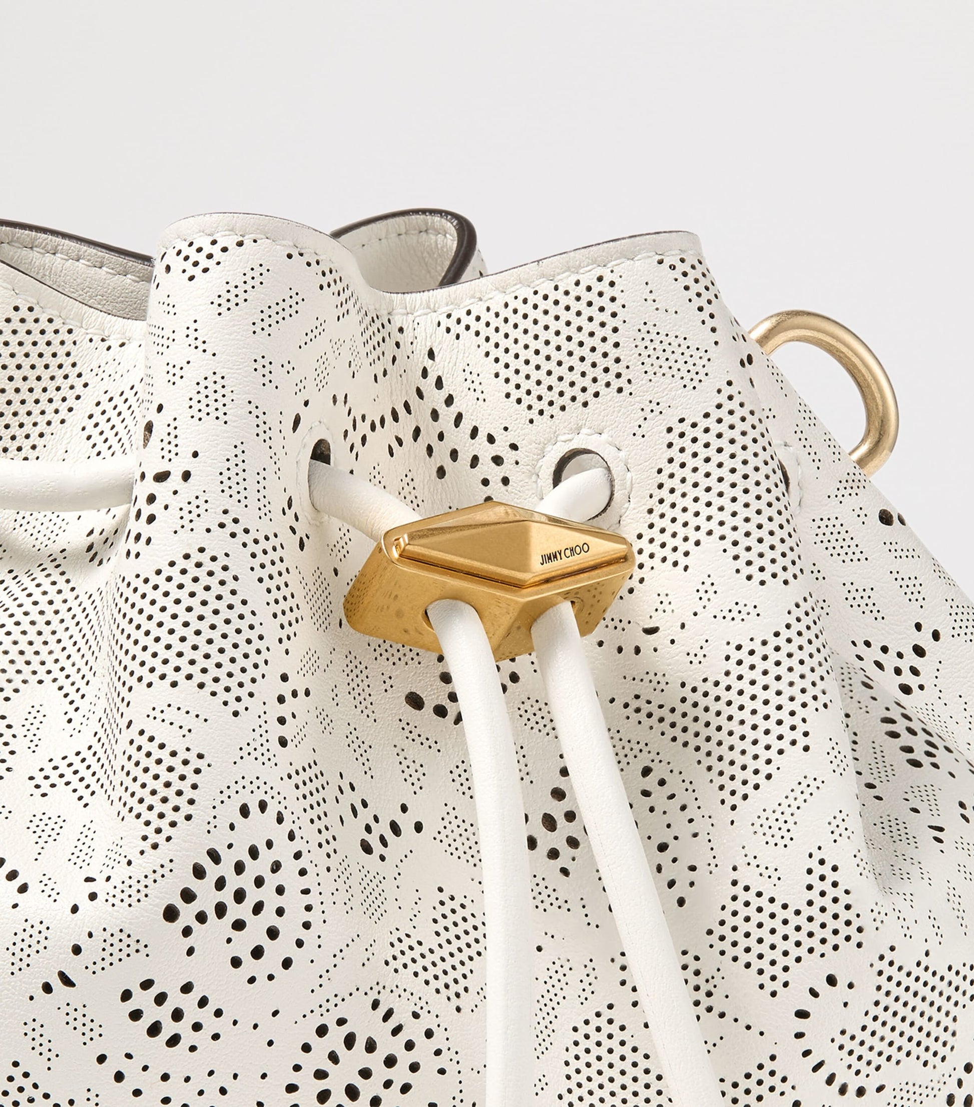 Jimmy Choo Small Perforated Leather Cinch Shoulder Bag