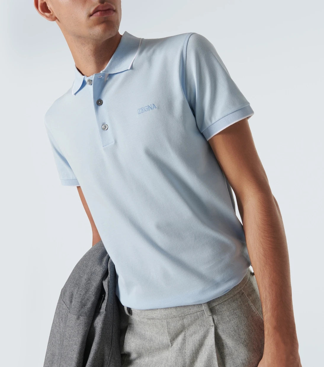 Zegna - Cotton-blend polo shirt
