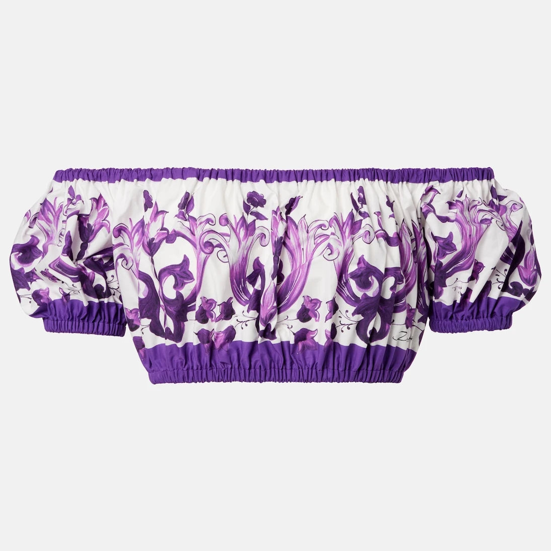 Dolce&Gabbana - Majolica cotton crop top