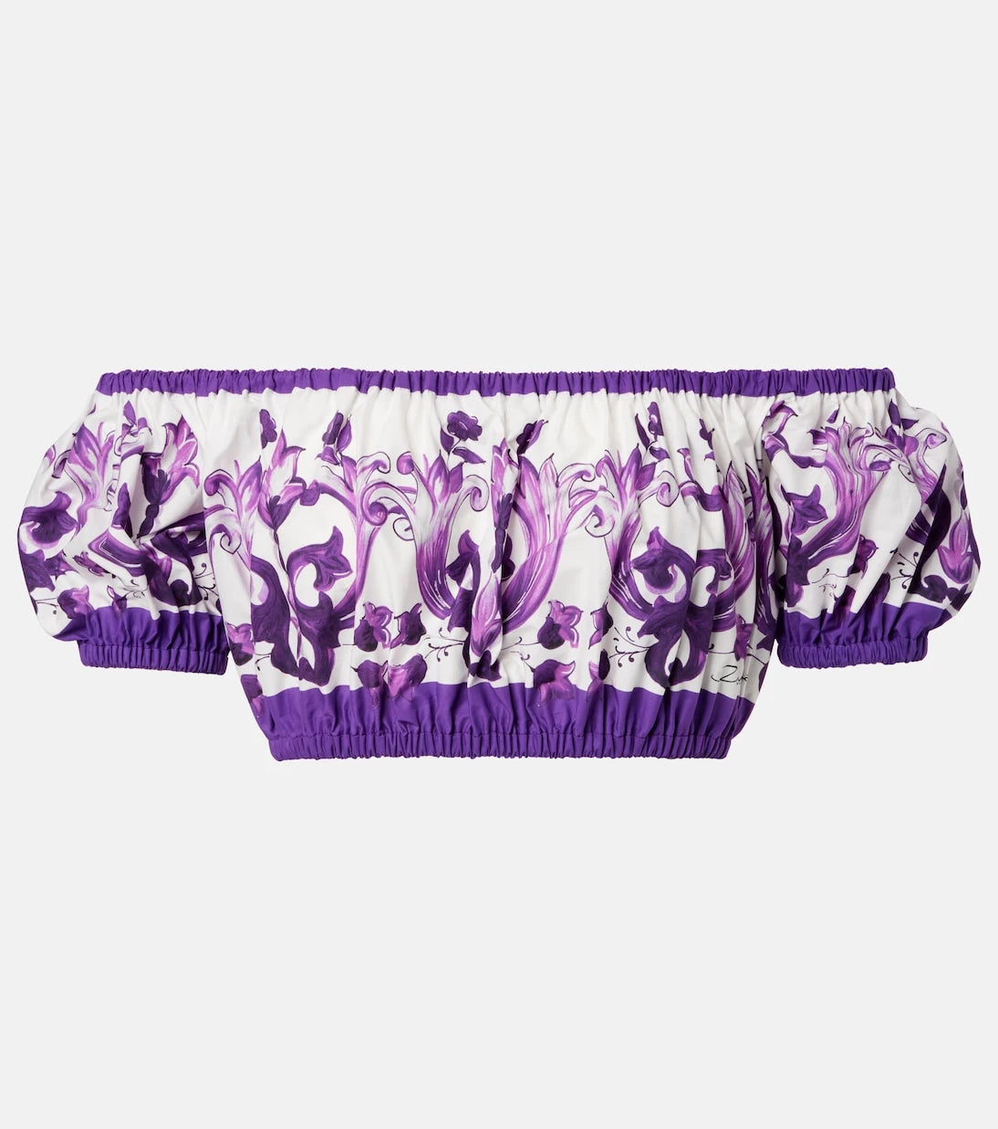 Dolce&Gabbana - Majolica cotton crop top