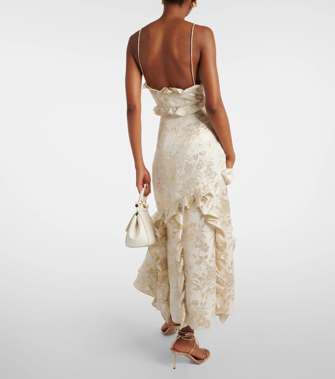 Markarian - Calandra ruffled floral jacquard midi dress