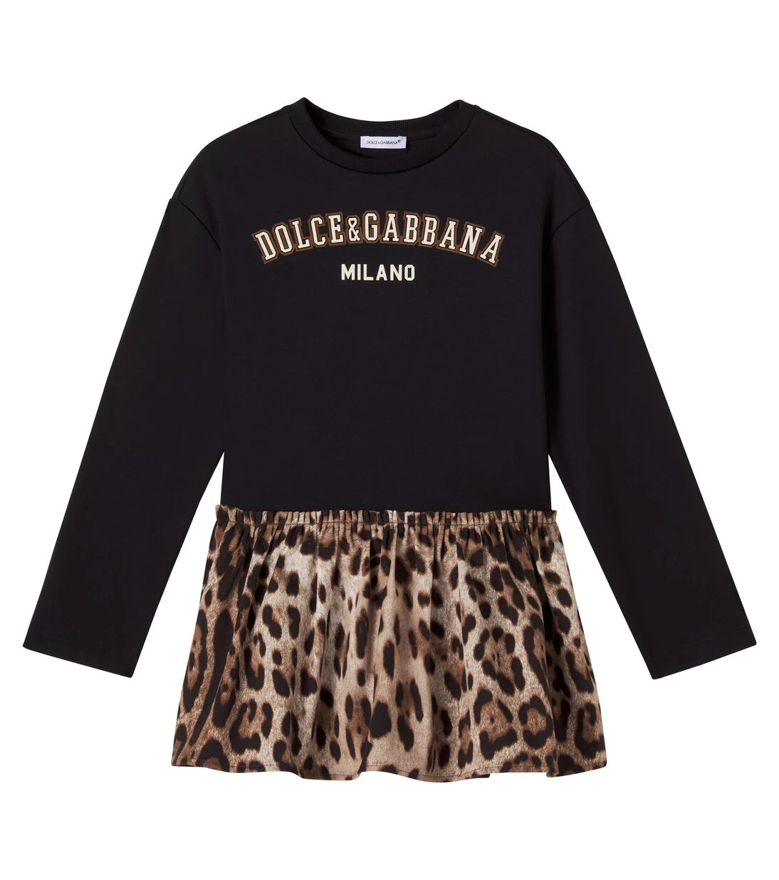 Dolce&Gabbana Kids - Logo leopard-print cotton dress