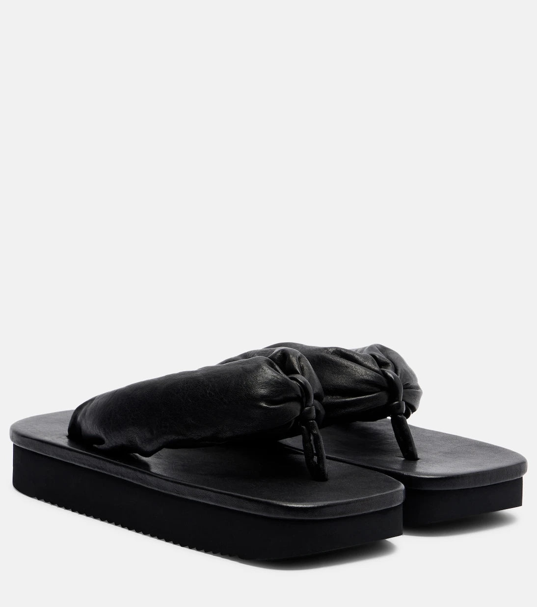 Rick Owens - Leather platform thong sandals