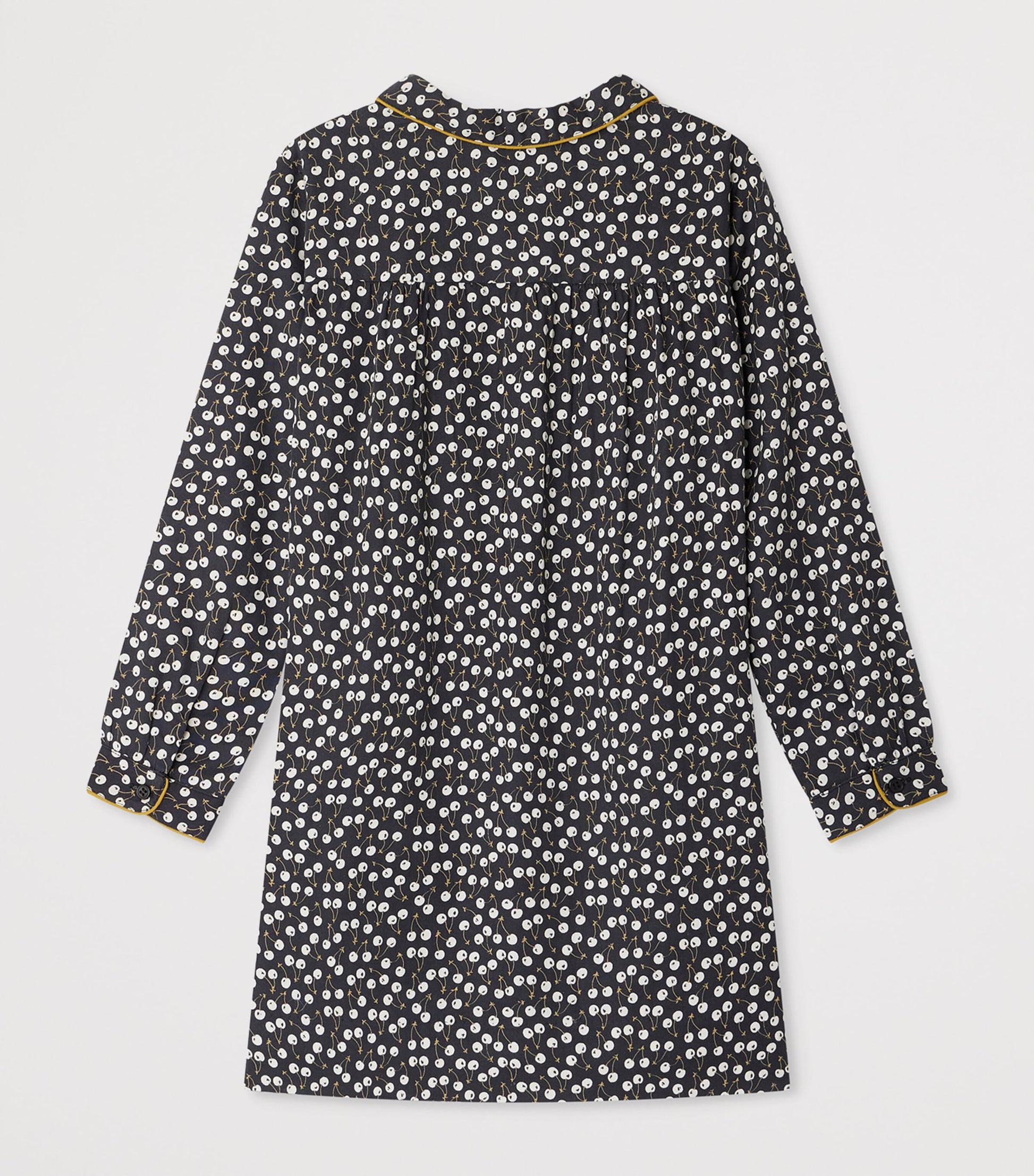 Blue Organic Cotton Twill Cherry Print Dorothée Dress (4-8 Years)