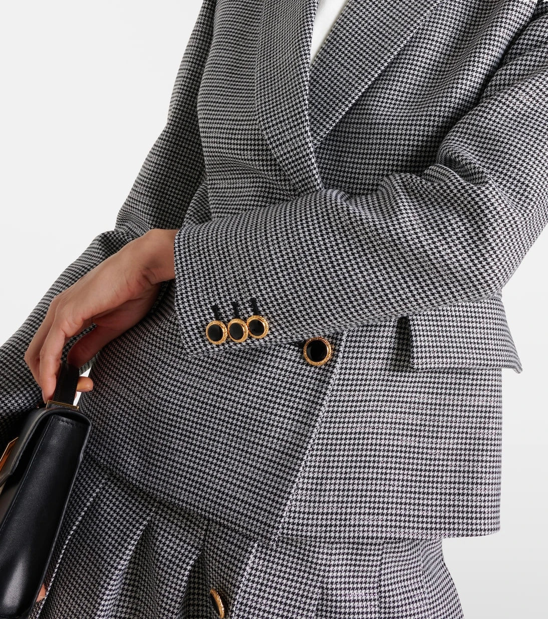 Alessandra Rich - Houndstooth wool-blend jacket