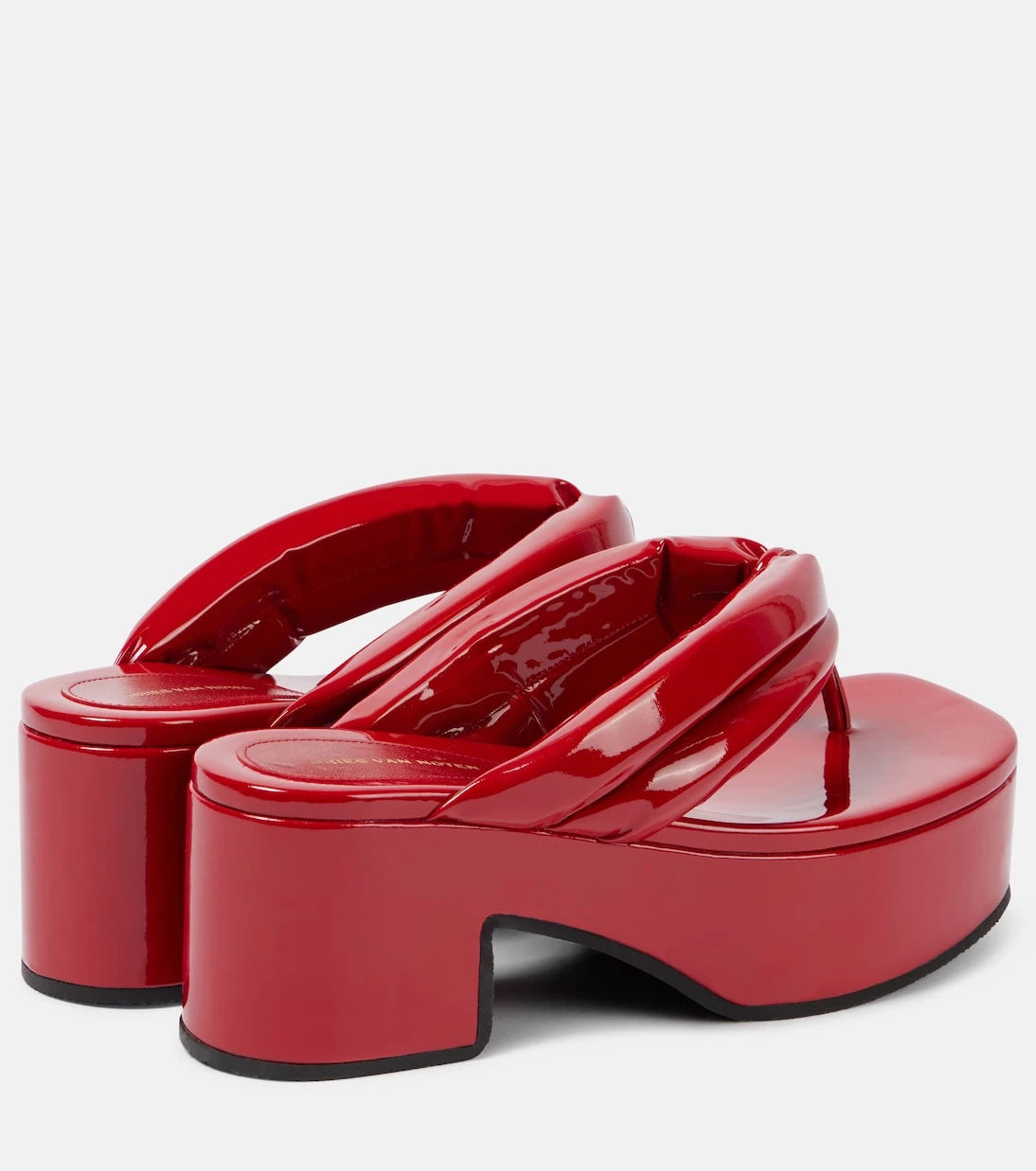 Dries Van Noten - 60 patent leather thong sandals