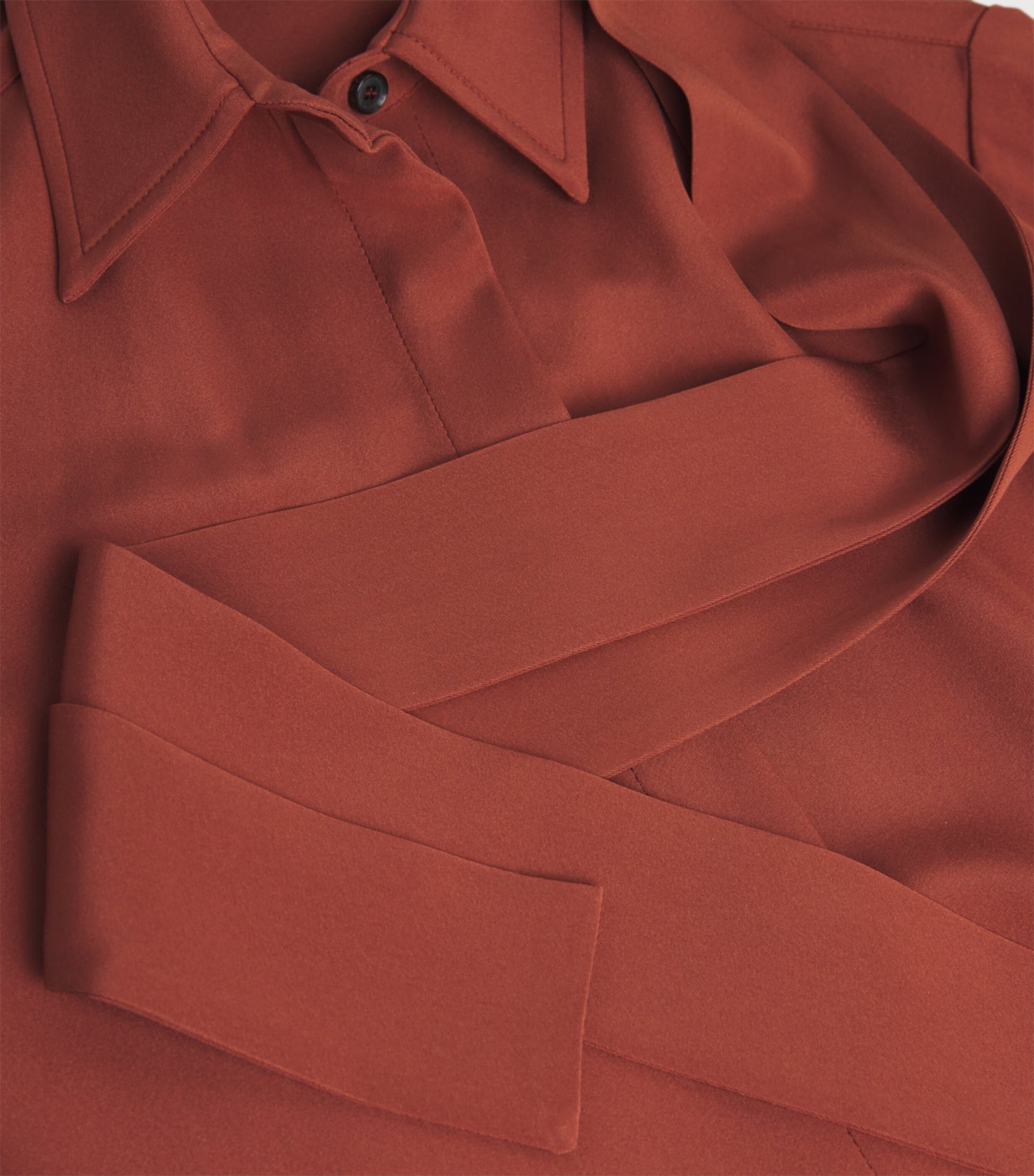 Kiton Red Silk-Blend Shirt