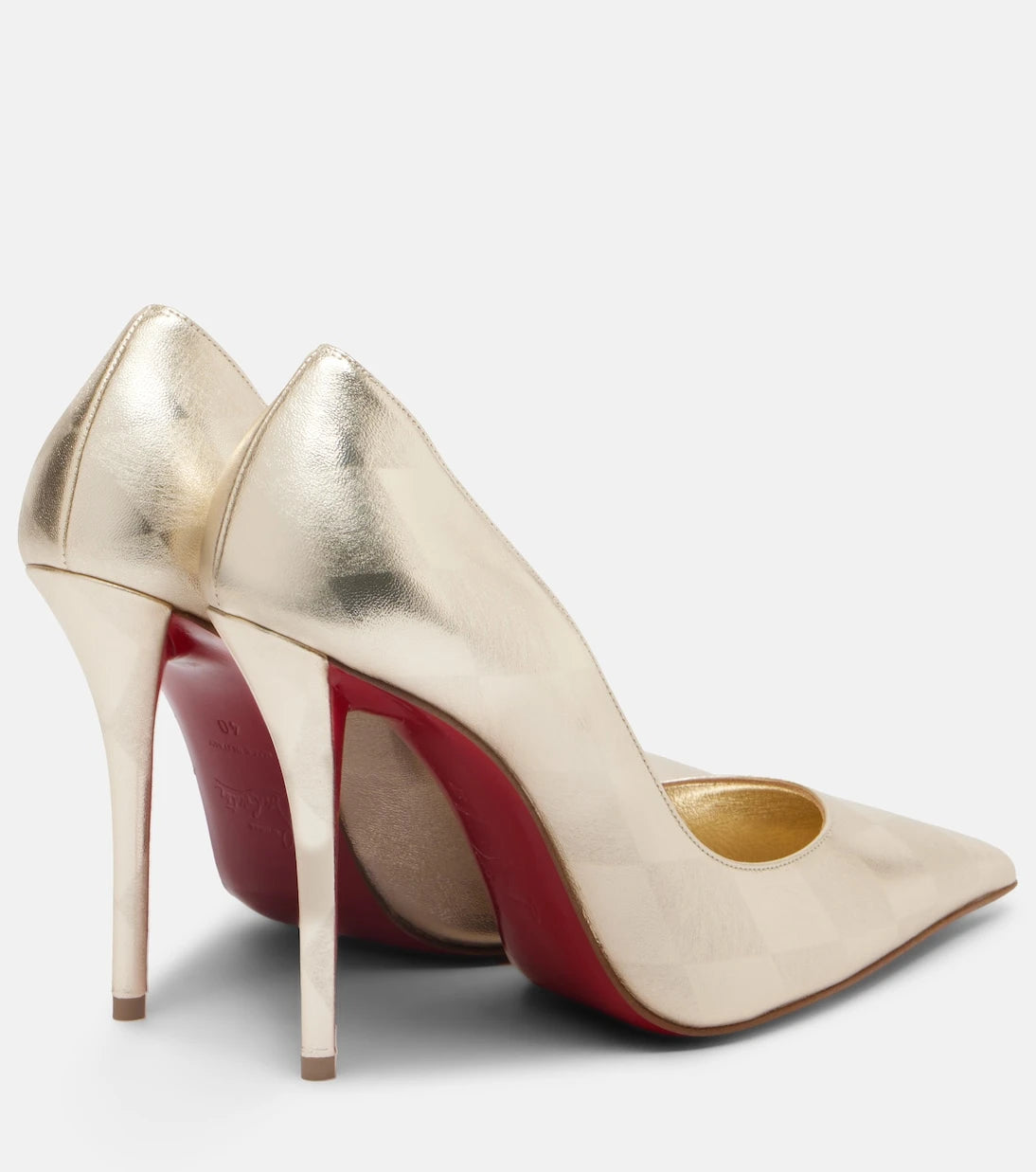 Christian Louboutin - حذاء "ميس زد" بكعب عالٍ من الجلد الميتاليك
