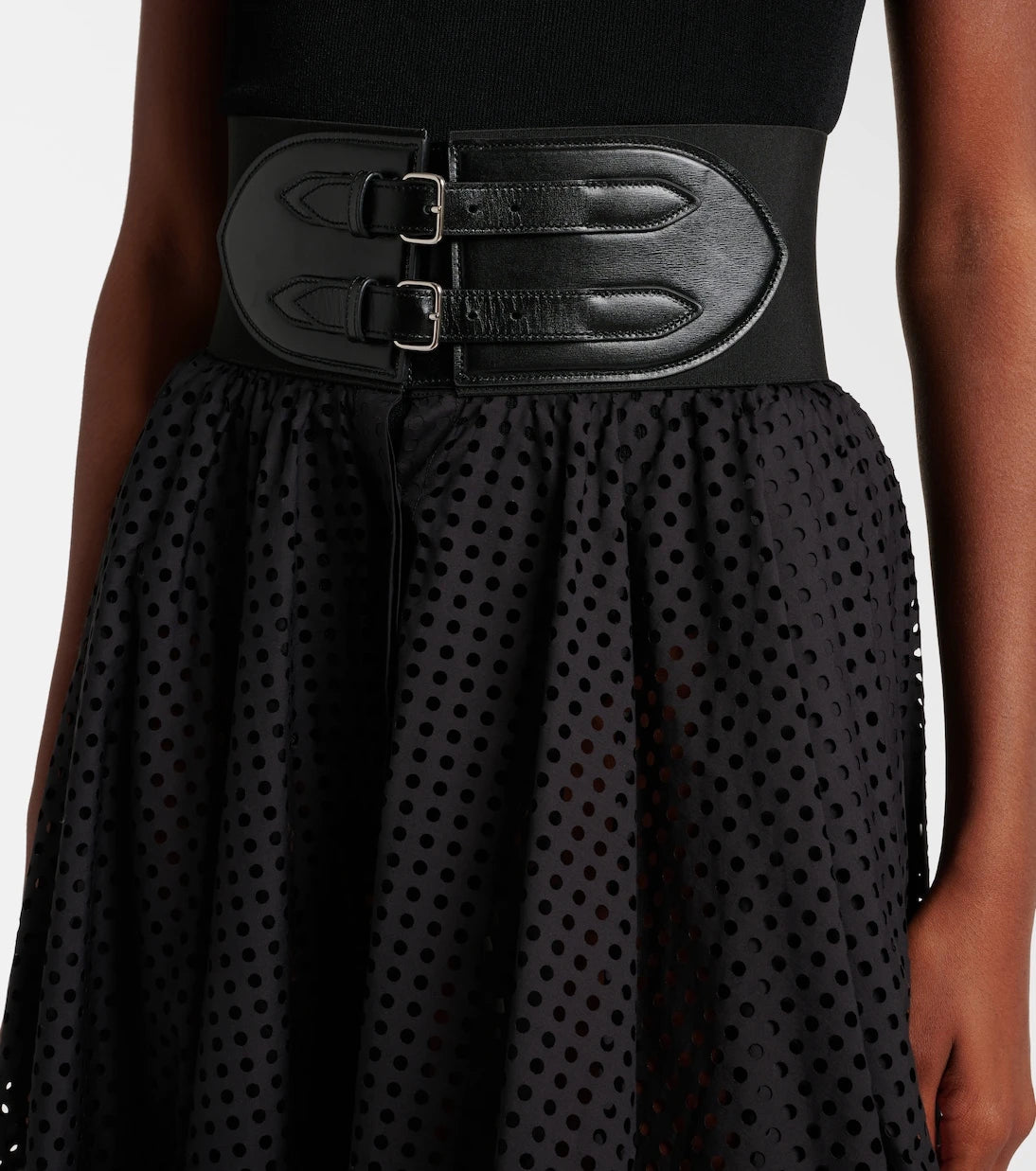 Alaïa - Cotton-blend midi skirt