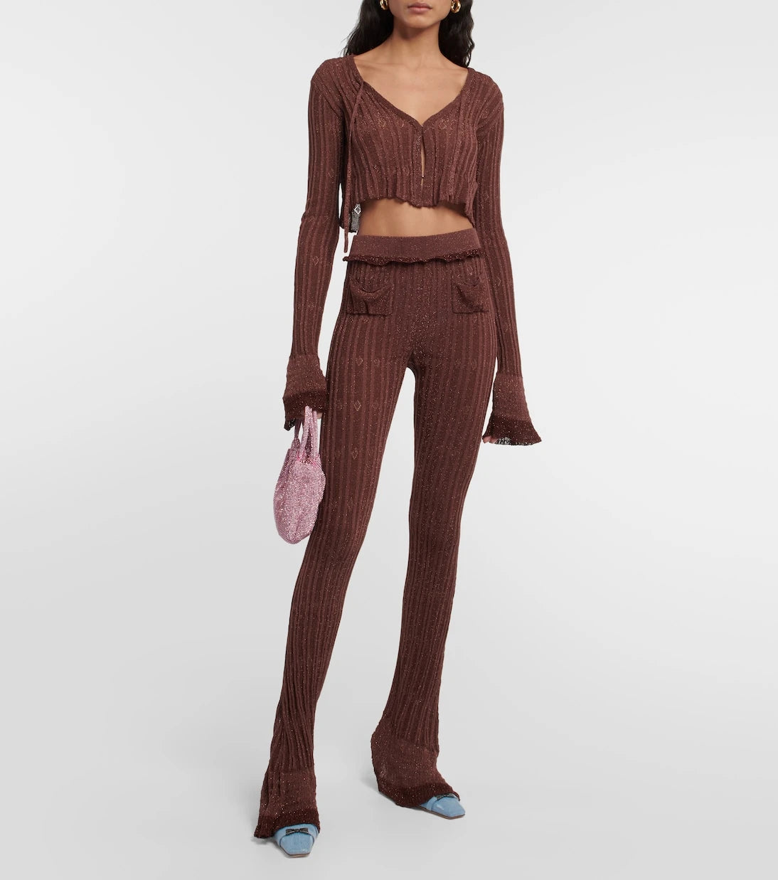 KNWLS - Ribbed-knit cropped cardigan