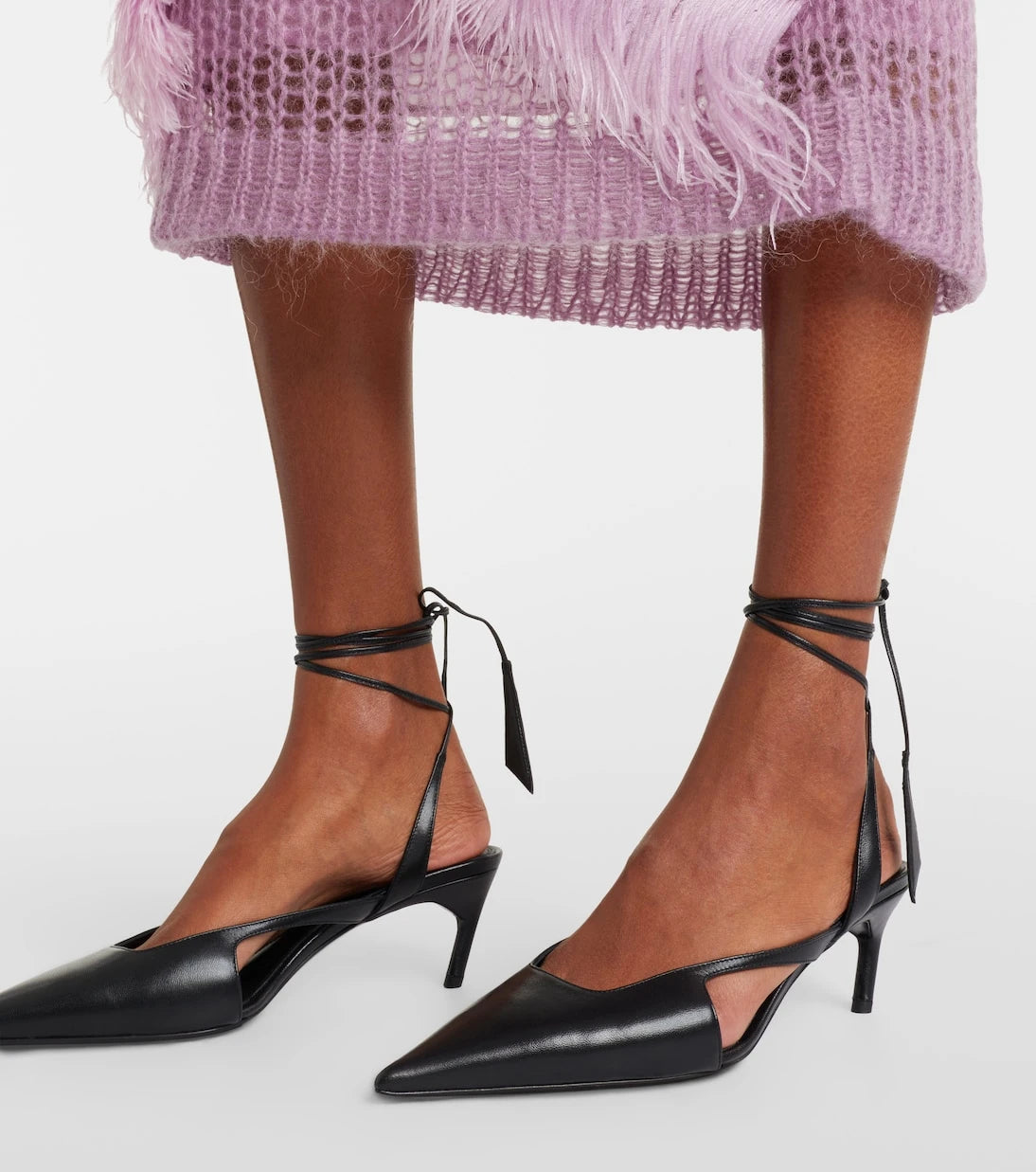 The Attico - Diane 55 leather slingback pumps