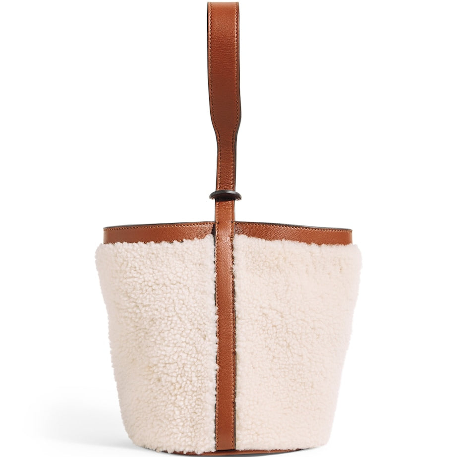 Multi Shearling-Leather Bucket Bag