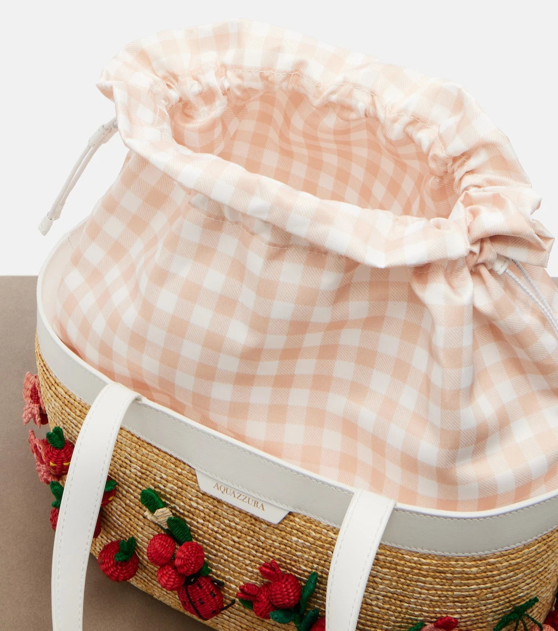 Aquazzura - Botanica Medium raffia tote bag