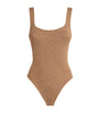 Brown Square-Neck Swimsuit