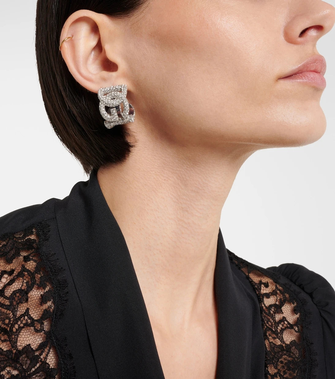 Dolce&Gabbana - DG crystal-embellished hoop earrings