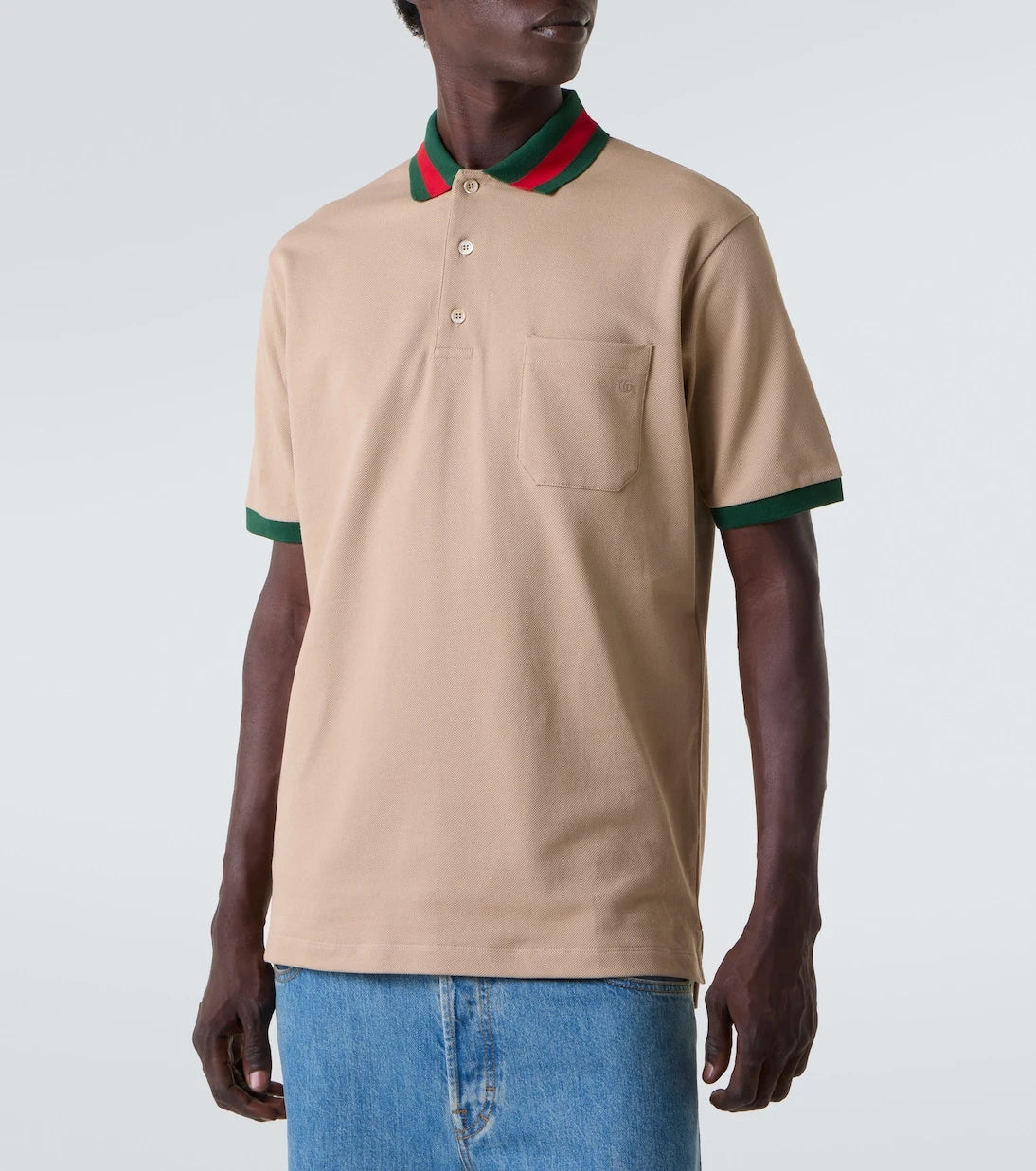 Gucci - قميص بولو بيكيه بياقة ويب