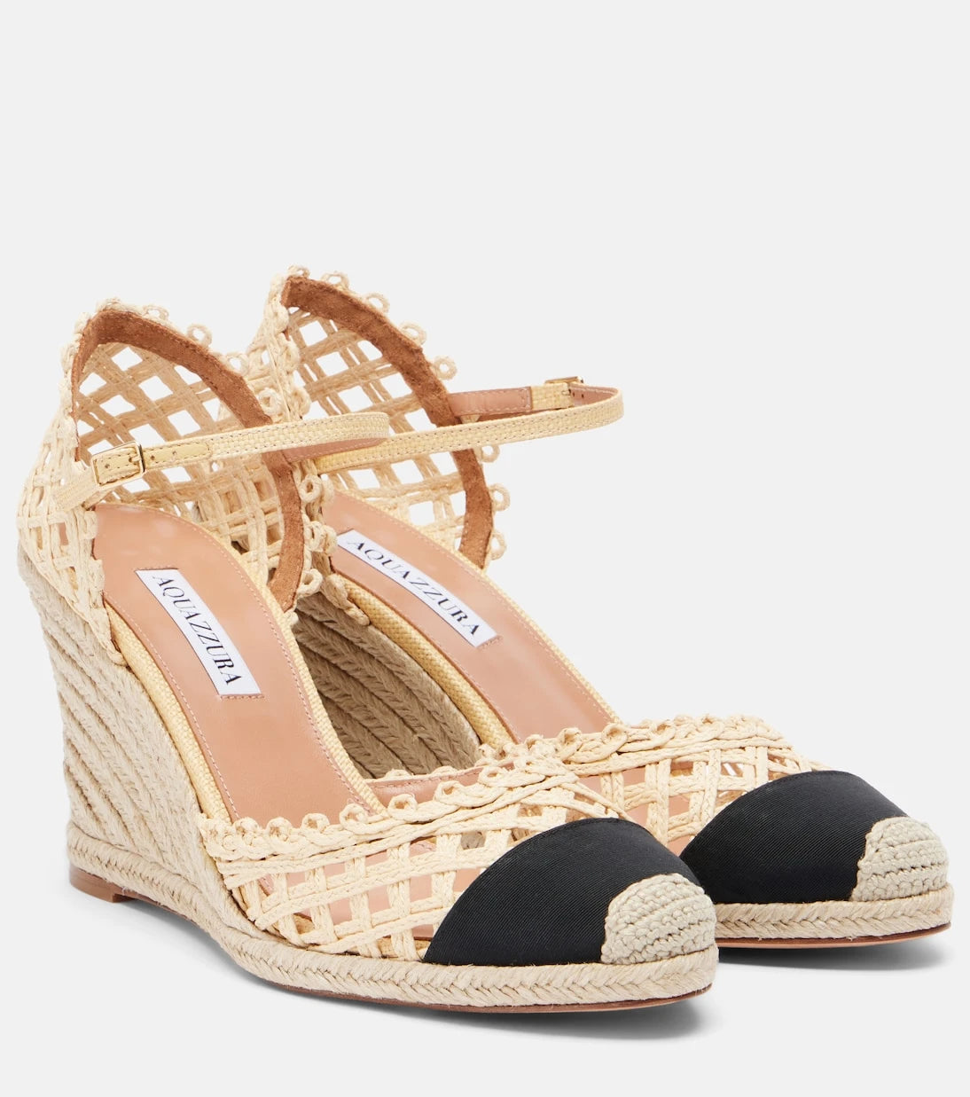 Aquazzura - Sunburst raffia espadrille wedges
