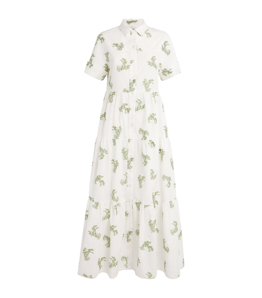 Erdem Multi Embroidered Maxi Shirt Dress