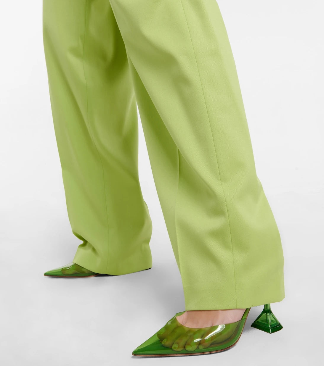 Amina Muaddi - Holli Glass PVC slingback pumps