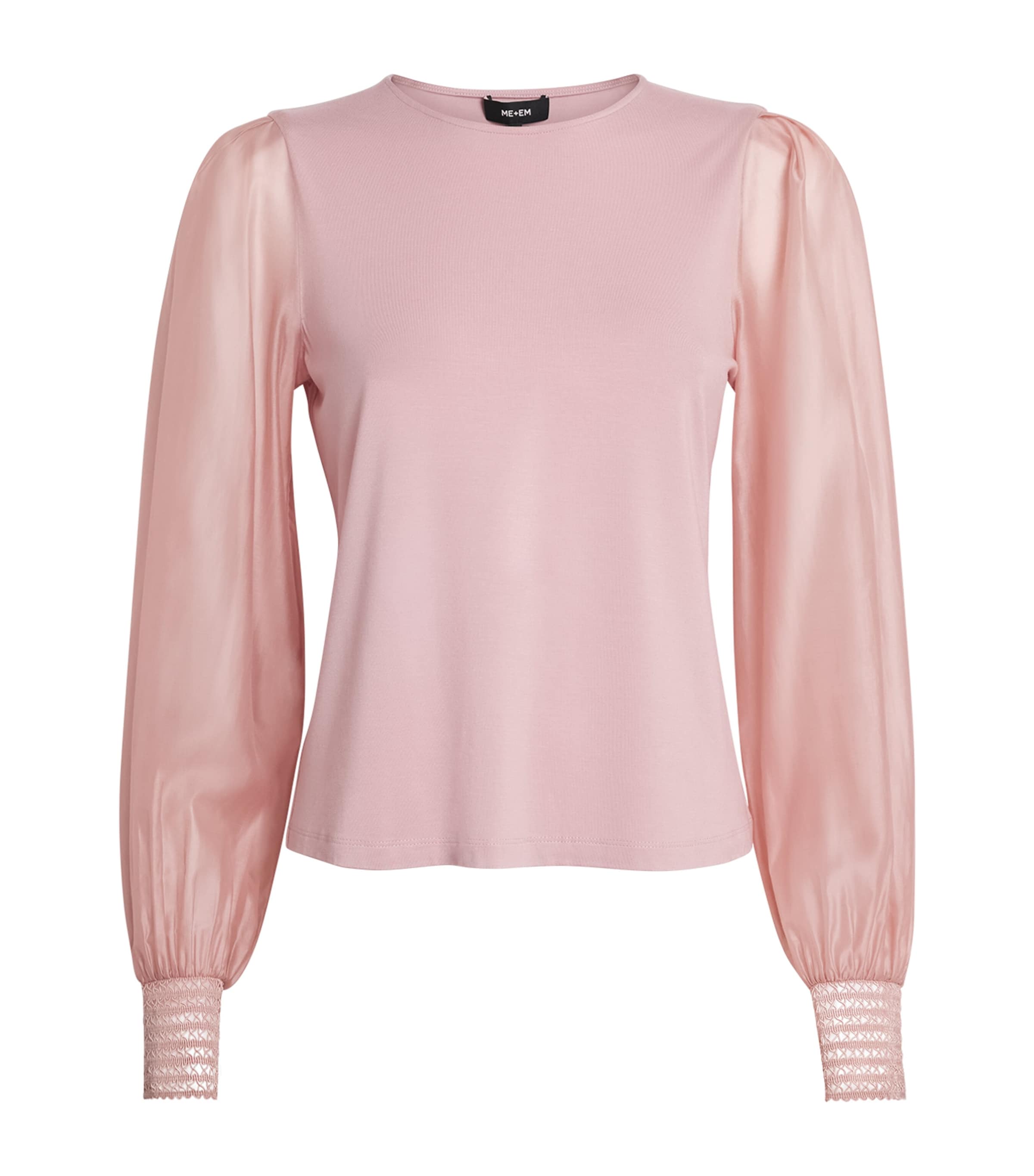 ME+EM Pink Balloon Sleeve Blouse