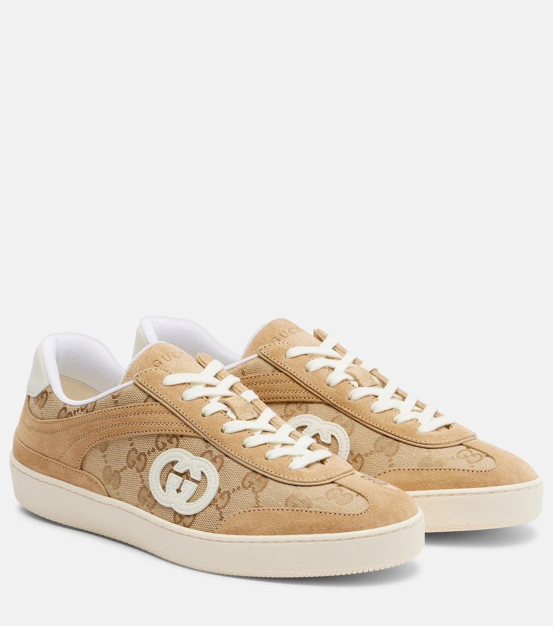 Gucci - G75 GG Canvas suede-trimmed sneakers