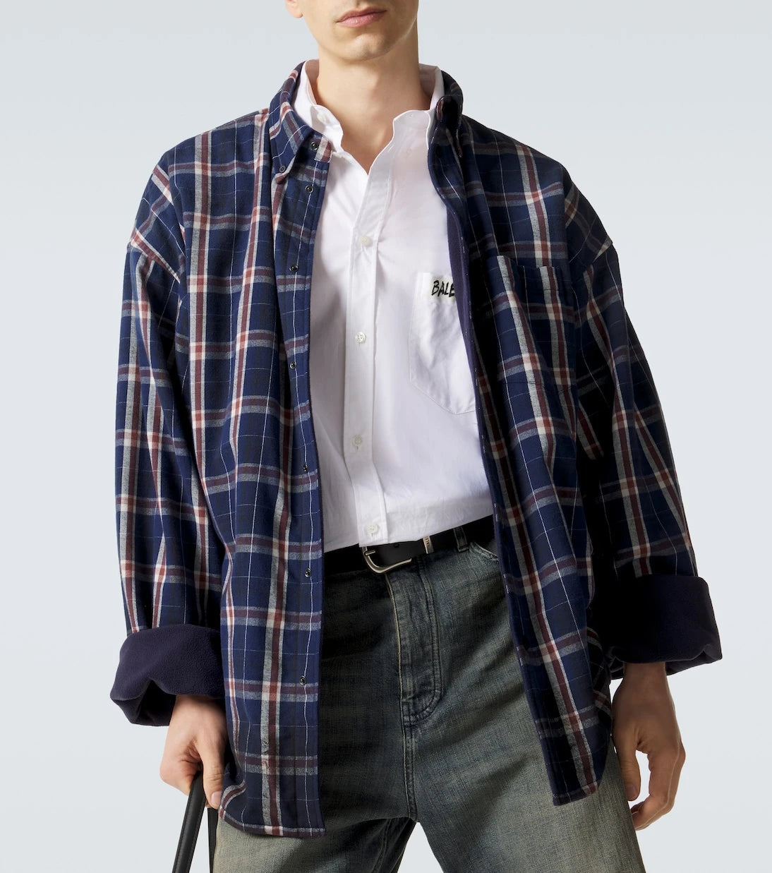 Balenciaga - Reversible flannel and fleece shirt