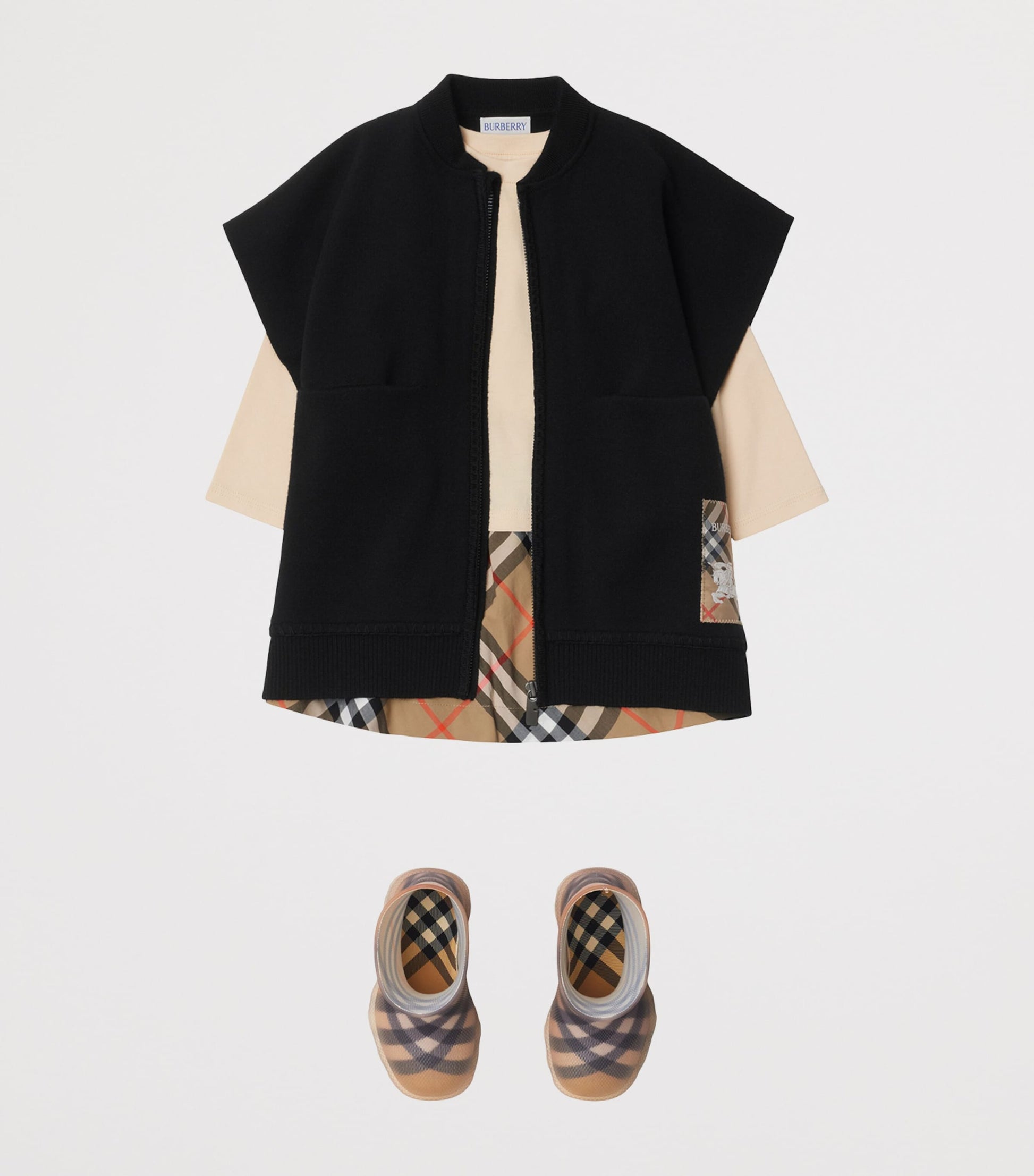 Burberry Kids Wool-Blend EKD Cape (6-24 Months)