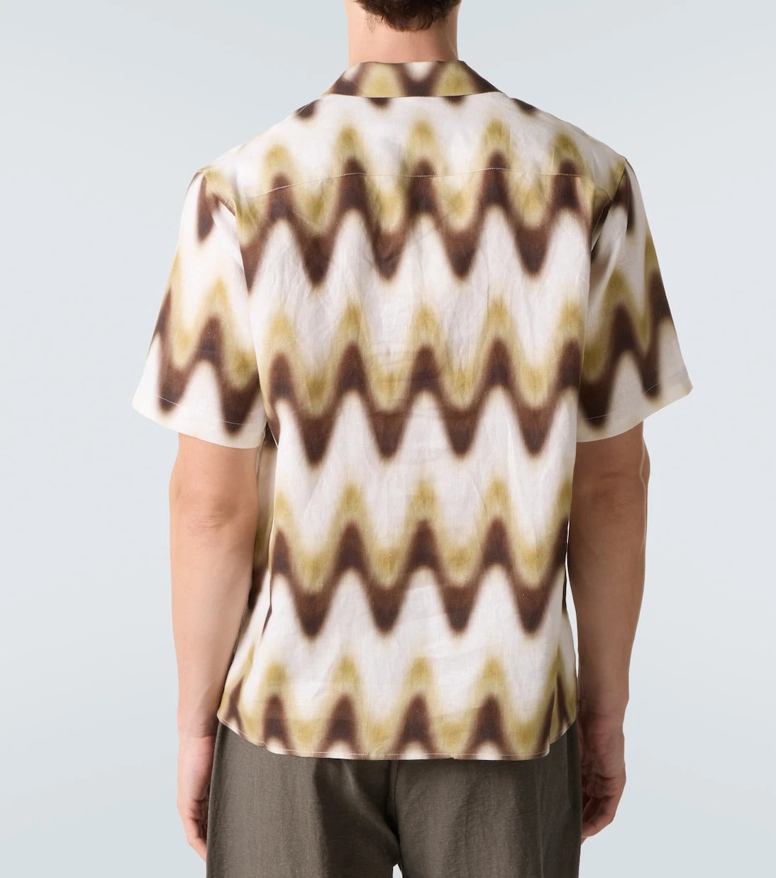 Commas - Printed linen bowling shirt