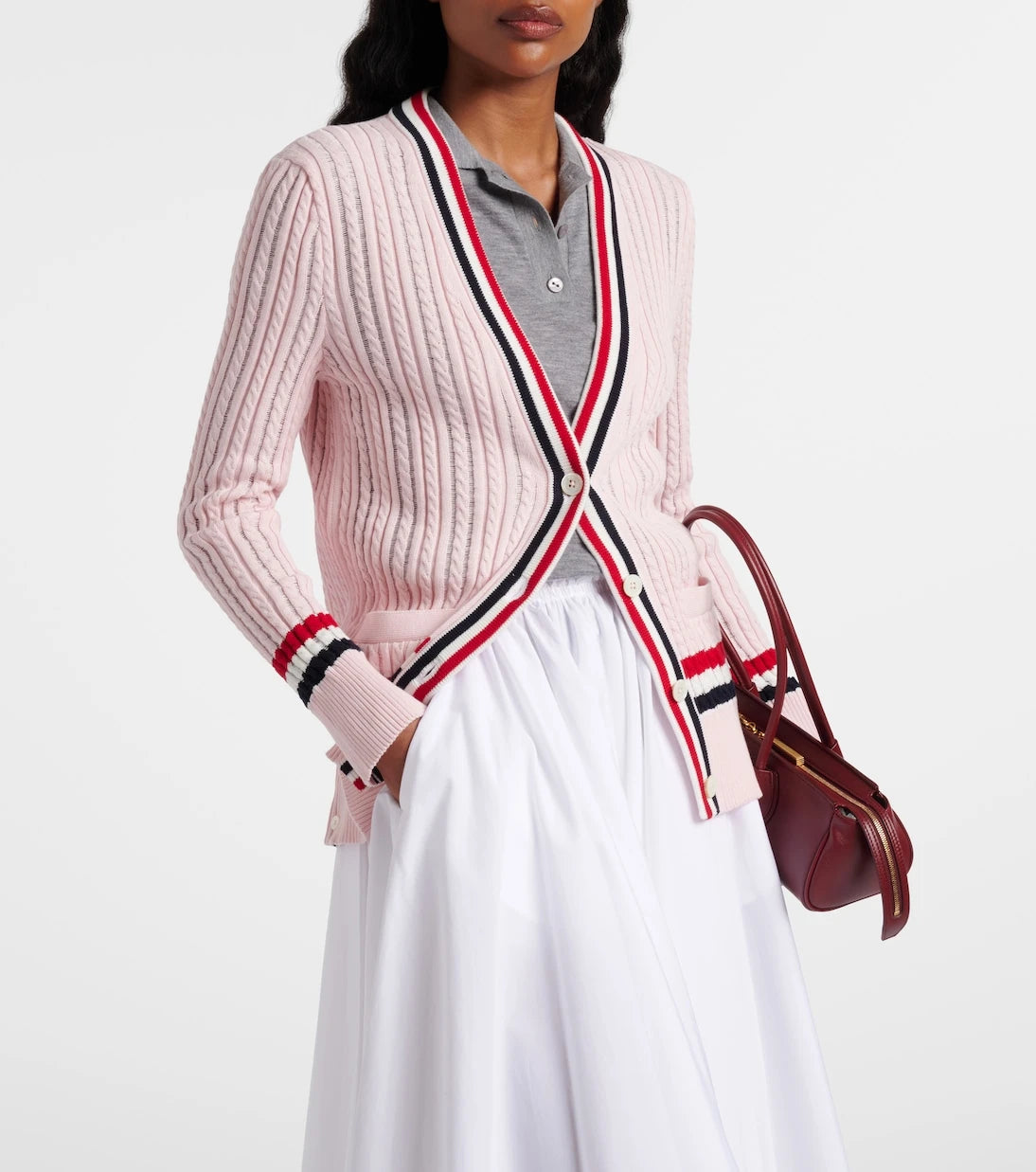 Thom Browne - Cable-knit cotton cardigan