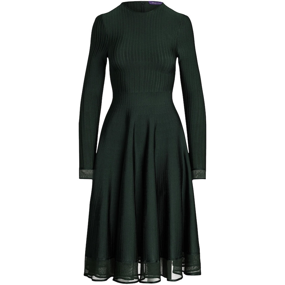Sheer Edge Midi Dress DARK RACING GREEN