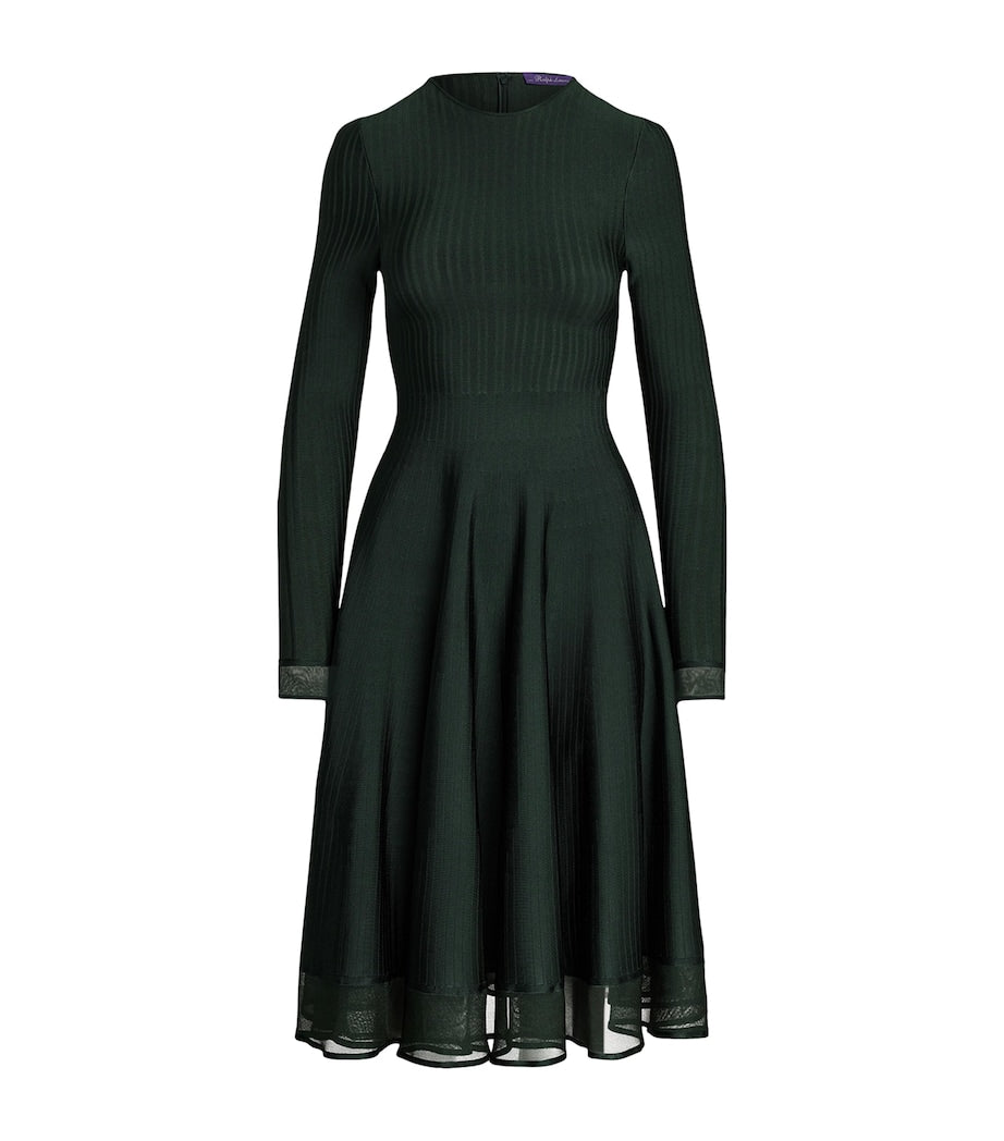 Sheer Edge Midi Dress DARK RACING GREEN