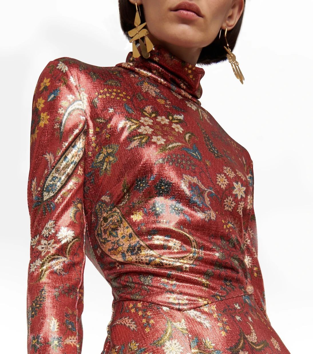 Etro - Paisley high neck minidress