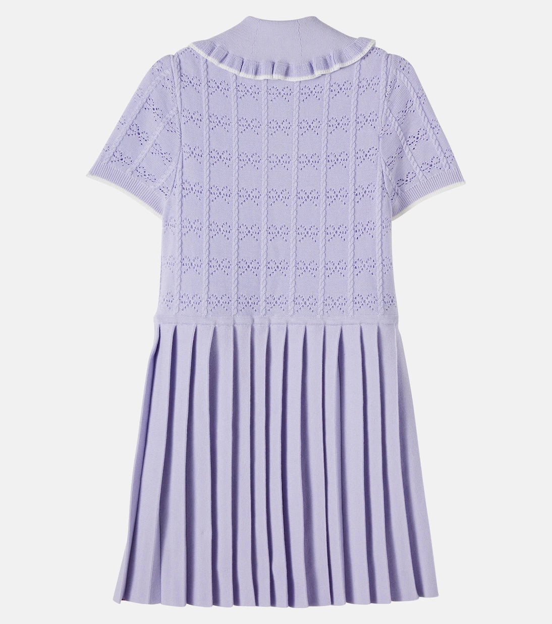Self-Portrait Kids - Pleated pointelle dress