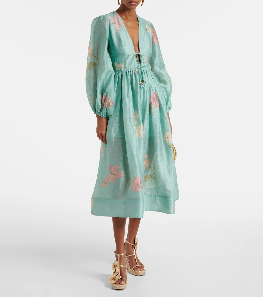 Zimmermann - Illuminate linen and silk midi dress