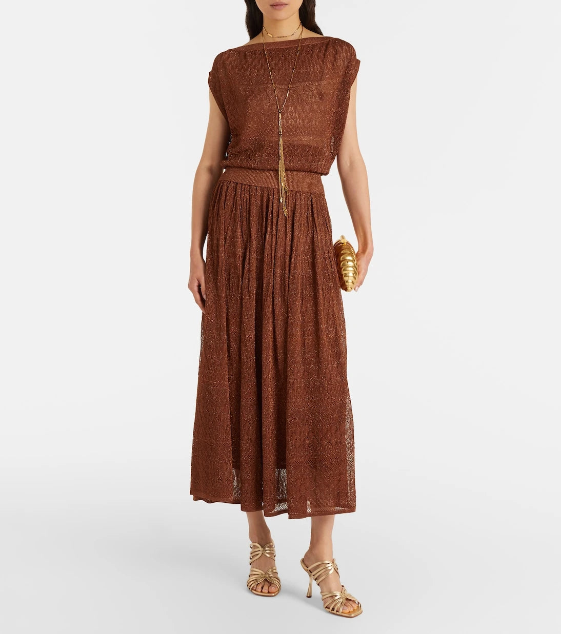 Zimmermann - Awaken lamé lace midi skirt