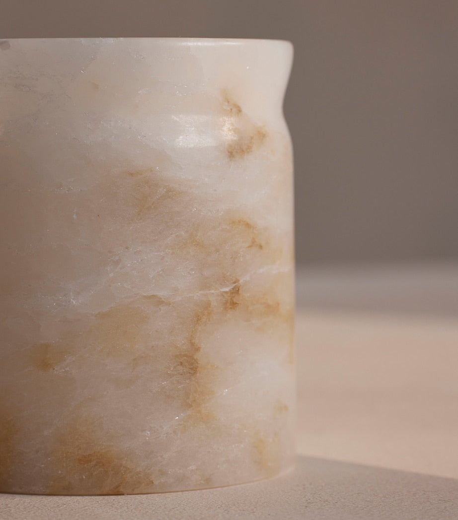 Alabaster Marble Vessel and Bergamot & Mandarin Candle (250g)