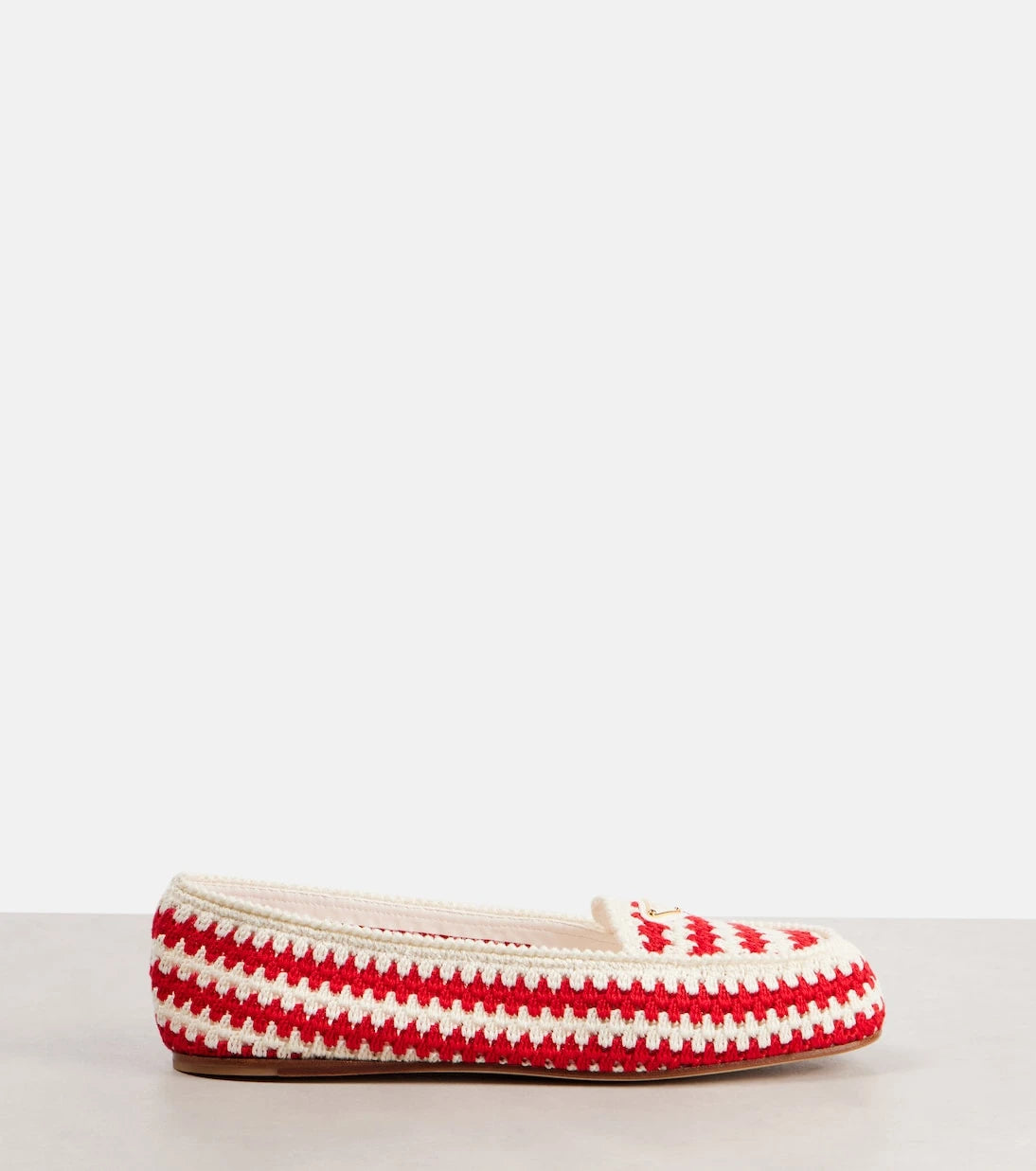 Prada - Striped crochet ballet flats