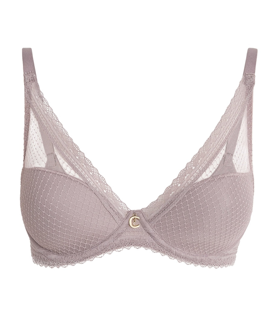 Purple Lace Romance Plunge T-Shirt Bra