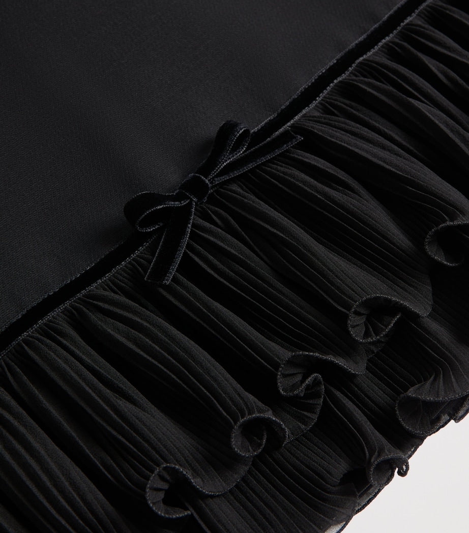 Valentino Black Silk Ruffled Mini Dress