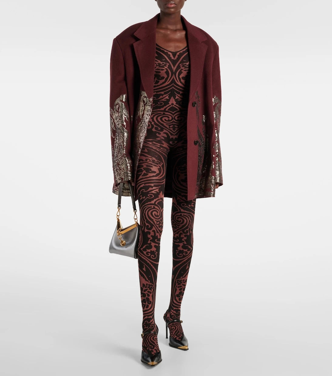 Wolford - ثوب قطة منقوشة بيزلي x Etro Tattoo