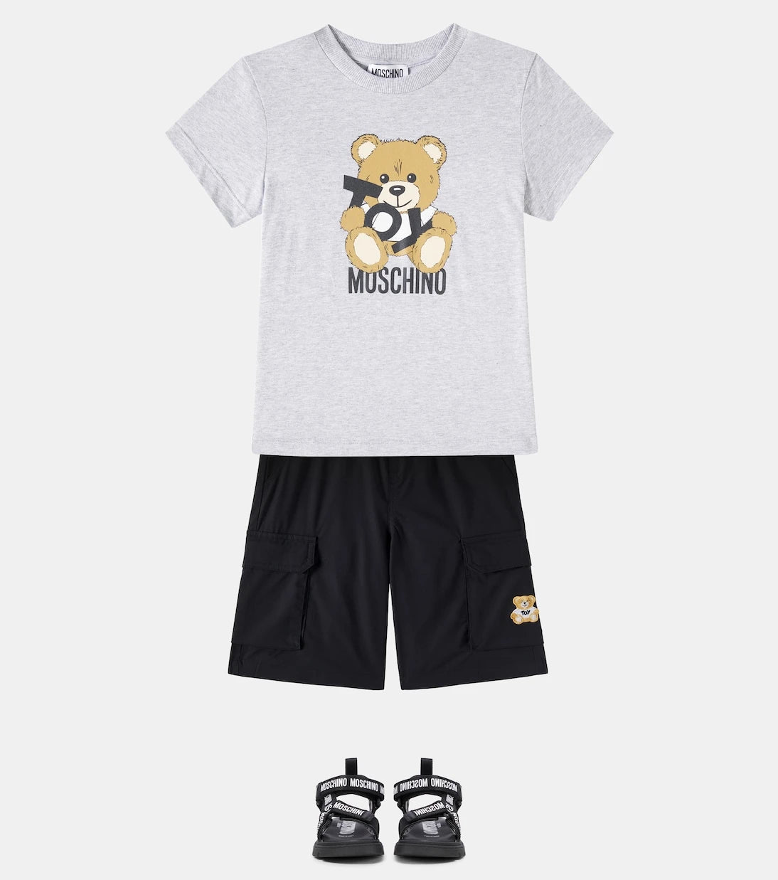 Moschino Kids - Teddy Bear cotton-blend cargo shorts