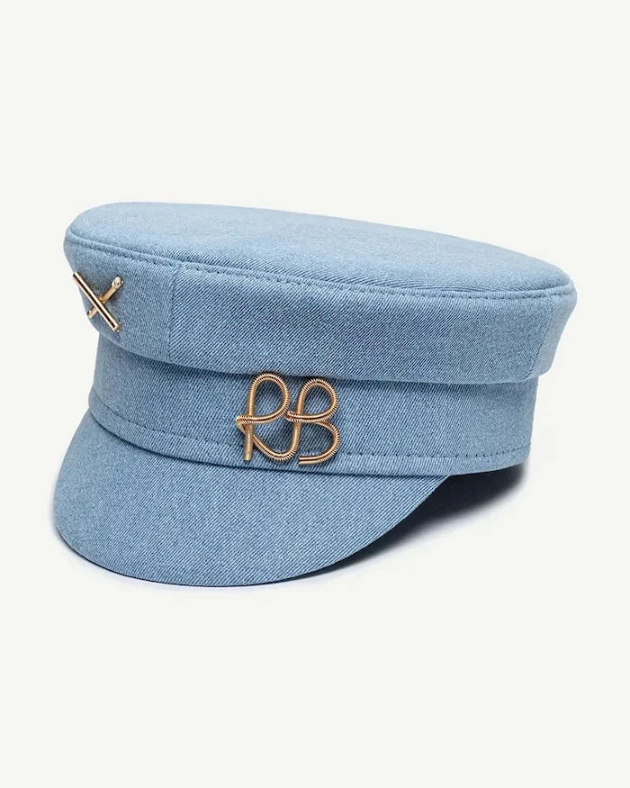 RUSLAN BAGINSKIY denim kadın kasket Denim Baker Boy Cap