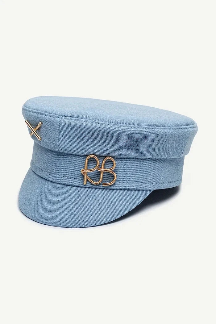 RUSLAN BAGINSKIY denim kadın kasket Denim Baker Boy Cap