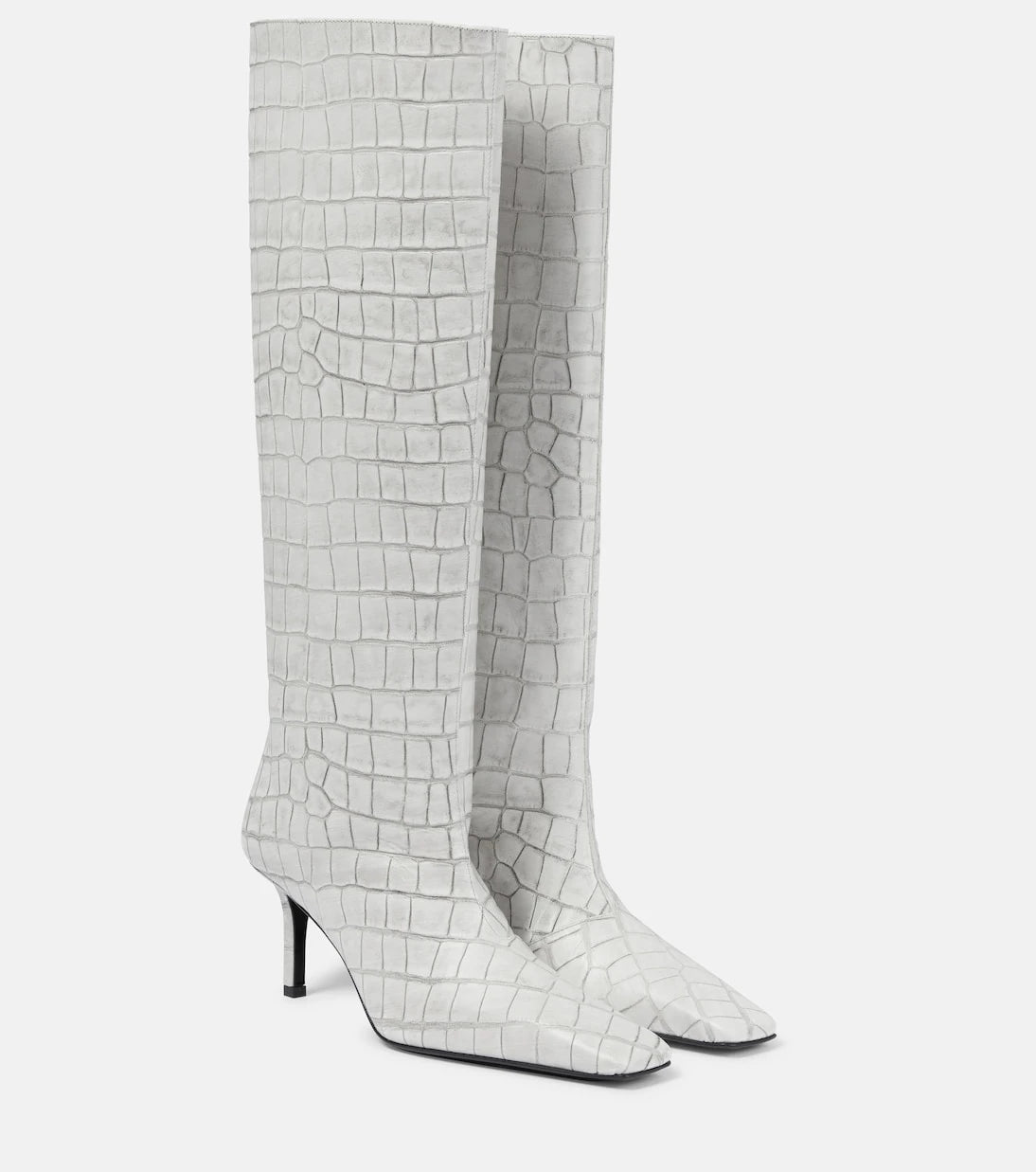 Acne Studios - Croc-effect leather knee-high boots