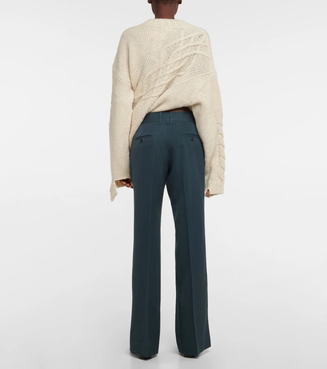 MM6 Maison Margiela - بنطلون بقصة واسعة من مزيج الصوف