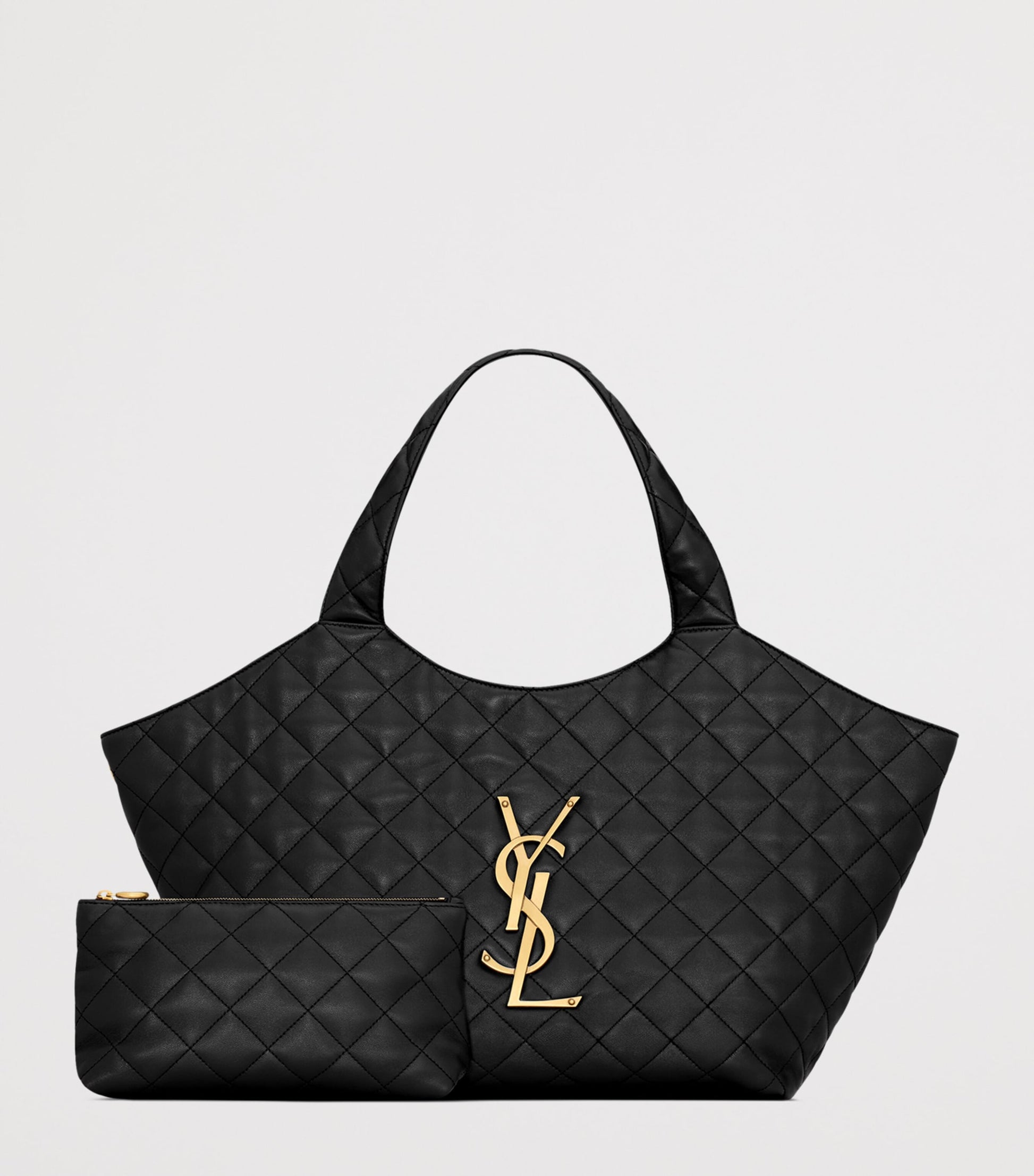 Saint Laurent Black Medium Icare Quilted Tote Bag
