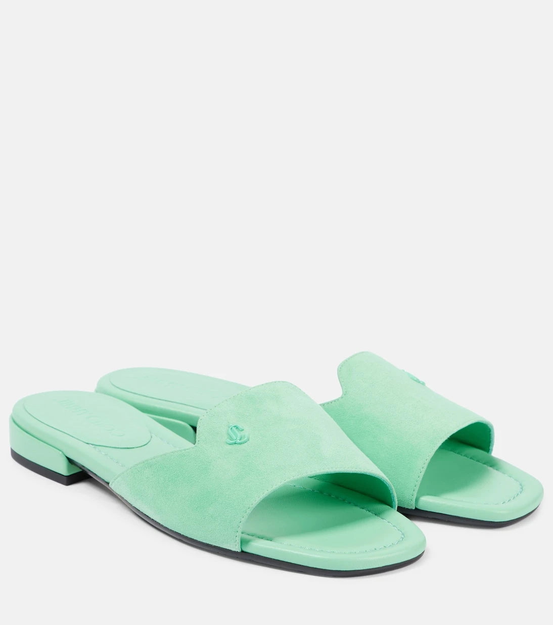 Jimmy Choo - Dina logo suede slides
