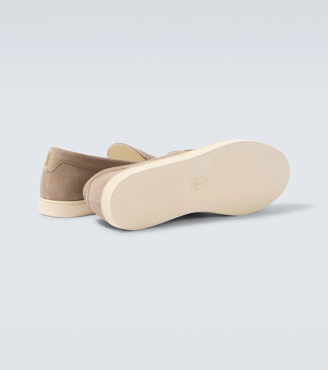 Brunello Cucinelli - Chevron suede slip-on shoes