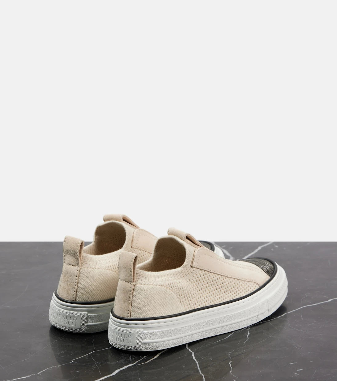 Brunello Cucinelli - Suede-trimmed canvas sneakers