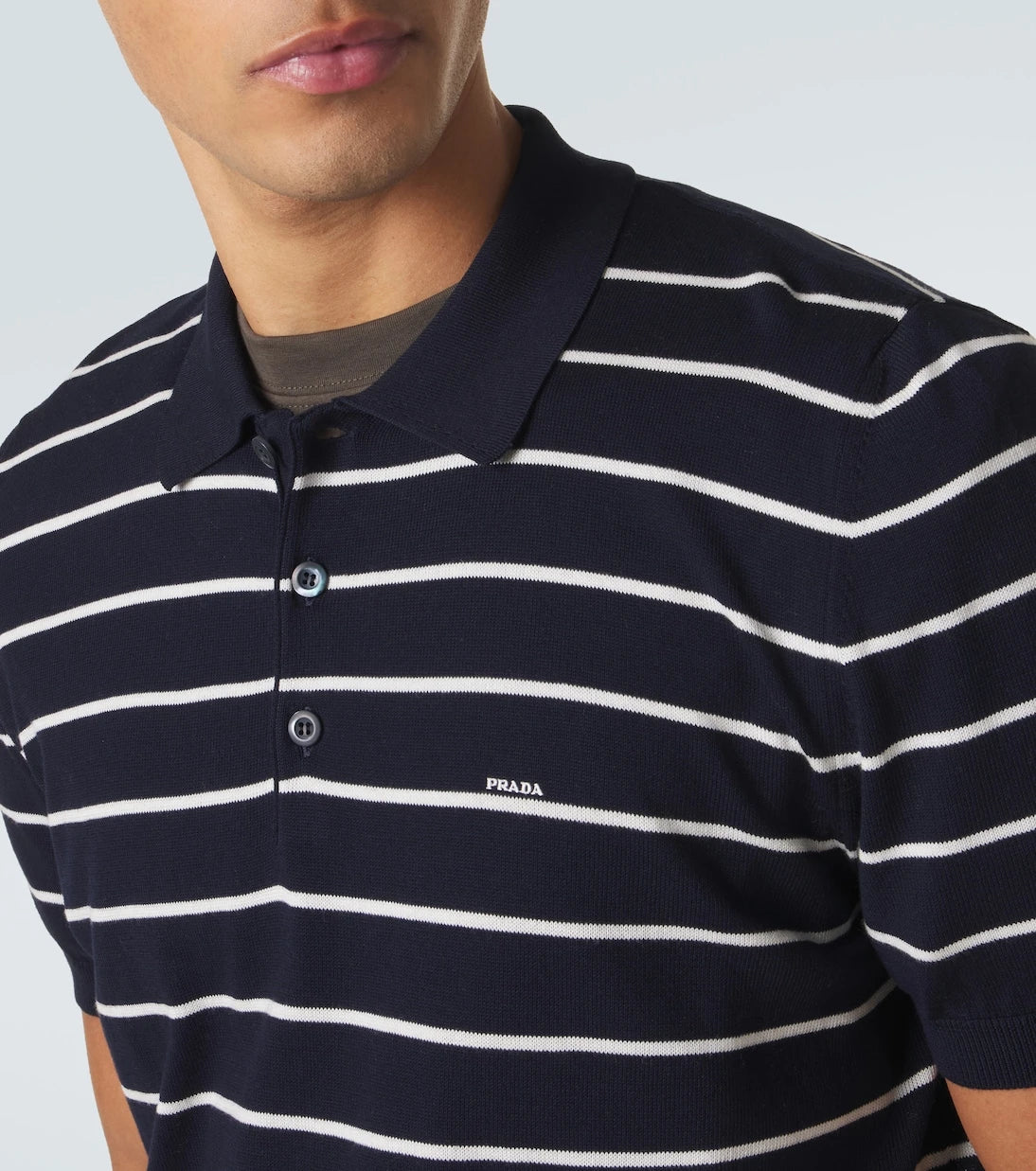 Prada - Striped cotton polo shirt